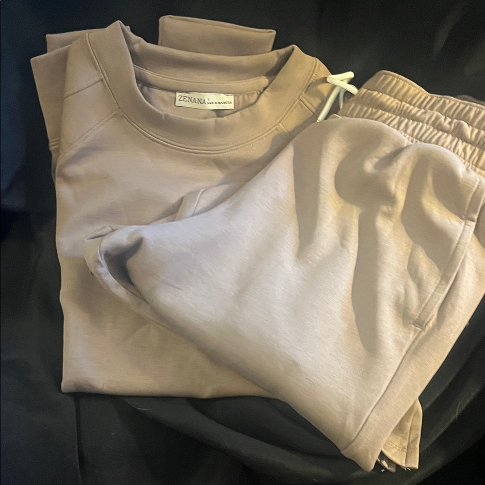 Zenana Outfitters Beige Pajama Set